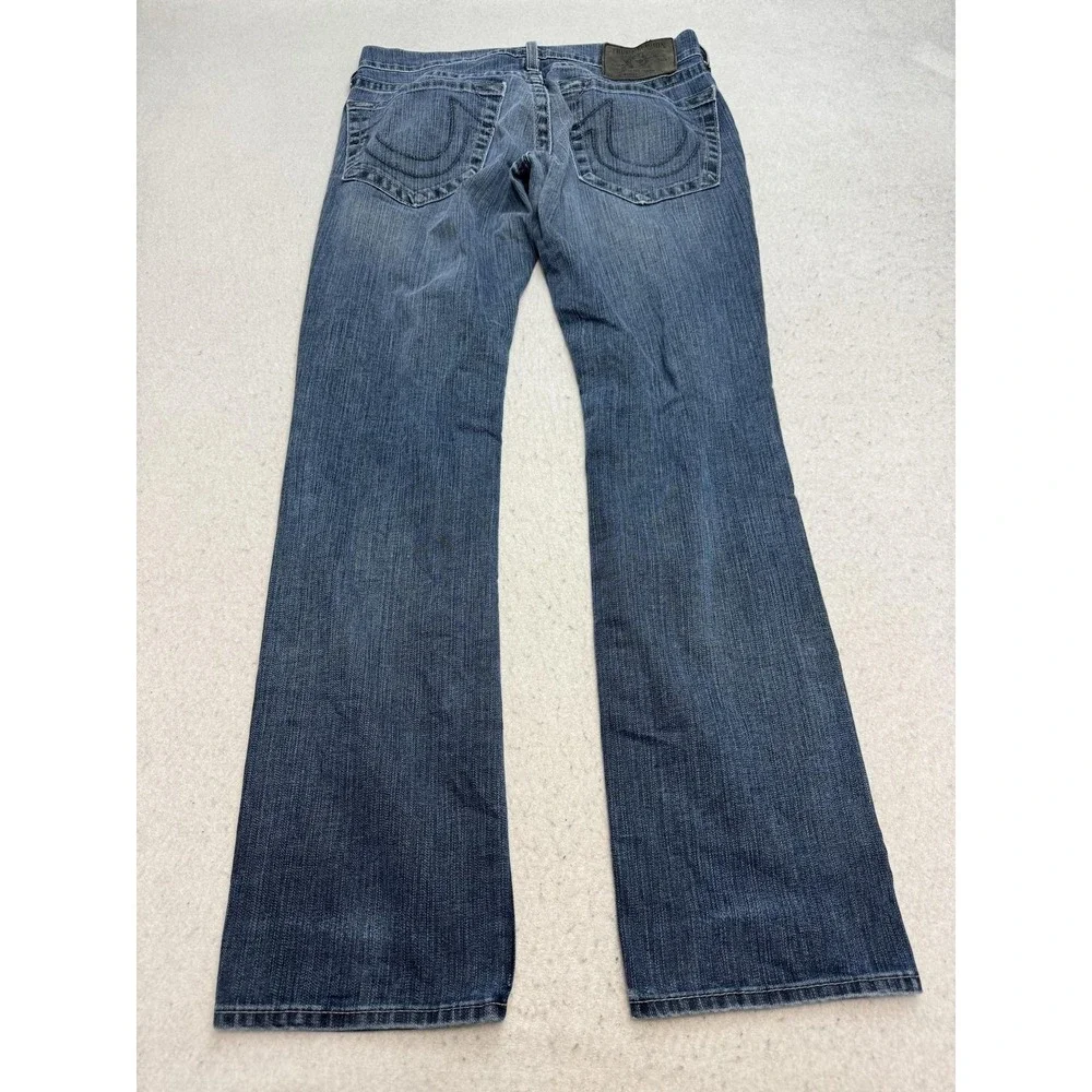 True Religion Bobby Jeans Mens 30x32 Blue Medium Wash Straight Stretch Denim USA
